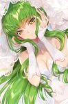  bangs bare_shoulders blush breasts bridal_veil brown_eyes c.c. cleavage code_geass cover cover_page creayus detached_collar dress dutch_angle eyebrows_visible_through_hair green_hair hands_on_own_cheeks hands_on_own_face jewelry long_hair long_sleeves looking_at_viewer medium_breasts parted_lips ring sidelocks solo upper_body veil wedding_band wedding_dress wedding_ring white_dress yellow_eyes 