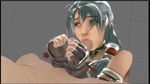  1girl 3d fellatio gloves green_hair namco nervous pallidsfm penis restrained soul_calibur soul_calibur_iv talim tied_hands work_in_progress 