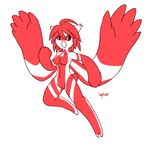  breasts female furry hair impious impious_(artist) latias legendary_pok&#233;mon monochrome nintendo nude open_mouth plain_background pok&#233;mon pok&#233;morph pokemon pussy red_eyes red_hair solo video_games white_background wings 