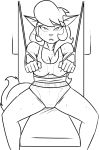  2019 5_fingers anthro breasts callie_briggs cleavage clothed clothing domestic_cat exercise felid feline felis female gym_clothing hair half-closed_eyes headband leotard long_hair looking_at_viewer mammal monochrome navel nipple_outline pointy_ears redout siting sitting solo spread_legs spreading swat_kats sweat tired 