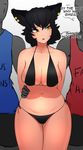  2017 adultery animal_humanoid arm_around_waist big_breasts bikini black_bikini black_hair breasts cat_humanoid cheating clothed clothing deee dialogue ear_piercing english_text eyeshadow faunus feline female hair hi_res humanoid kali_belladonna makeup male mammal mature_female mother navel panties parent partially_clothed piercing rwby slightly_chubby swimsuit text thick_thighs underwear wide_hips yellow_eyes 