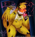  animatronic anthro avian beak bird chica_(fnaf) chicken feathers female five_nights_at_freddy&#039;s five_nights_at_freddy&#039;s_4 glowing glowing_eyes half-closed_eyes looking_at_viewer machine monitor nightmare_chica_(fnaf) nude pussy pussy_juice robot smile solo thick_thighs video_games wings xnirox 