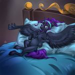  bed equine fan_character hair headband horn horse invalid_color kotenokgaff looking_at_viewer mammal my_little_pony nyx_(mlp) seductive unicorn winged_unicorn wings 