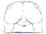  12beat13 anus balls bear bent_over big_butt butt male mammal monochrome nude penis presenting presenting_hindquarters rear_view simple_background solo spreading white_background 