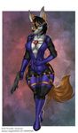  canine capcom cheeky clothing collar cosplay coyote female flashing green_eyes grin gun holidays jessica jessica_vega jill_valentine mammal nipples ranged_weapon resident_evil simple_background smile solo submachine_gun thunder-renamon vega video_games weapon 