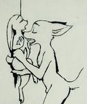  2017 against_wall animal_genitalia anthro breast_lick breasts canine cobalt_snow conditional_dnp disney eyes_closed female fingering flat_chested fox grey_background half-closed_eyes judy_hopps lagomorph licking male mammal nick_wilde pussy_juice rabbit sex sheath simple_background stand_and_carry_position standing tongue tongue_out vaginal vaginal_fingering zootopia 