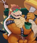  2017 ahegao animal_genitalia balls bowser collar flashlight foreskin genital_slit green_scales growth hair humanoid_penis koopa looking_pleasured macro male mario_bros masturbation nintendo open_mouth orange_scales penis red_hair reptile scales scalie shell simple_background slightly_chubby slit smile solo spectral-bat spiked_armlet spiked_collar spikes teeth tree uncut video_games warp_pipe 
