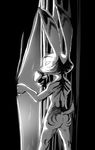  2017 anthro back_markings butt cup disney ear_markings facial_markings fur_markings greyscale half-closed_eyes holding_cup holding_object jack_savage lagomorph male mammal markings monochrome nude rabbit rear_view solo standing thewyvernsweaver zootopia 
