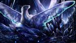  2017 amazing_background amazing_detail cool_colors crystals detailed_background digital_media_(artwork) dragon fairy feral hair horn hybrid isvoc solo white_hair 