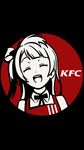  absurdres closed_eyes highres kfc long_hair love_live! love_live!_school_idol_project minami_kotori open_mouth red_background smile white_hair 