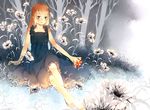  braids dress flowers green_eyes long_hair orange_hair semcool summer_dress tagme_(character) tree 