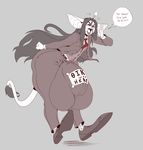  anthro boosterpang bulge clothed clothing english_text footwear girly hair hyper hyper_bulge long_hair makeup male mammal mouse rodent shoes solo standing text thick_thighs 