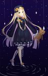  :o abigail_williams_(fate/grand_order) bangs black_bow black_dress black_hat blonde_hair bloomers bow bug butterfly dress fate/grand_order fate_(series) full_body hair_bow hat highres hikashou holding holding_stuffed_animal insect long_hair long_sleeves looking_at_viewer md5_mismatch orange_bow parted_bangs parted_lips polka_dot polka_dot_bow purple_eyes ripples sky sleeves_past_fingers sleeves_past_wrists solo star_(sky) starry_sky stuffed_animal stuffed_toy teddy_bear underwear very_long_hair walking white_bloomers 