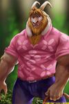  7theaven asgore_dreemurr beard boss_monster caprine clothing crown facial_hair flower fur horn long_ears mammal plant shirt solo undertale video_games white_fur 