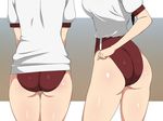  ass back breasts buruma gym_uniform highres kagemusha medium_breasts multiple_girls thigh_gap 
