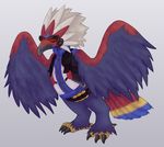  2017 avian bird braviary eagle feathered_wings feathers fluffy fluffy_tail itoruna nintendo overwatch pok&eacute;mon pok&eacute;mon_(species) soldier_76_(overwatch) video_games wings 