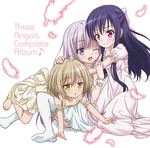  cleavage disc_cover dress feet goto_jun kaneshiro_sora momijidani_nozomi possible_duplicate tenshi_no_three_piece! thighhighs 