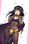  breasts cape cleavage closed_eyes covered_navel eyeshadow fire_emblem fire_emblem:_kakusei hands_on_own_cheeks hands_on_own_face happy heart makeup medium_breasts ochrejelly open_mouth pelvic_curtain smile solo stomach tharja tiara 