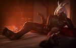  2017 3d_(artwork) 4_toes anthro asriel_dreemurr averyhyena balls big_penis caprine claws clothing digital_media_(artwork) erection feet goat hi_res horn lying male mammal nude on_back paws penis presenting rubber solo source_filmmaker toe_claws toes tongue undertale video_games 