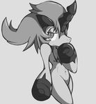  2012 aintsmart female keldeo monochrome nintendo nude pinup pok&eacute;mon pok&eacute;mon_(species) pose solo video_games 