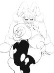  anthro anthrofied areola big_breasts blush breast_grab breasts clothed clothing female half-closed_eyes hand_on_breast huge_breasts lagomorph legwear line_art long_ears looking_at_viewer mammal mega_evolution mega_lopunny monochrome nintendo nipples partially_clothed pok&eacute;mon pok&eacute;mon_(species) pok&eacute;morph seductive simple_background sitting skimpy smile solo sssonic2 stockings thick_thighs thigh_highs torn_clothing video_games voluptuous white_background wide_hips 