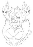  anthro big_breasts breasts canine female looking_at_viewer mammal nezumi simple_background sketch 