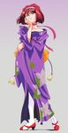  1girl brown_hair japanese_clothes kanzaki_sumire kimono sakura_taisen short_hair solo 