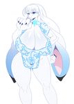  anthro big_breasts blue_eyes breasts cleavage clothed clothing dahlia_(xenoblade) female fur huge_breasts lagomorph looking_at_viewer mammal rabbit simple_background sssonic2 white_background white_fur xenoblade_chronicles 