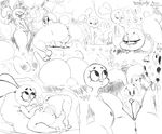  2017 all_fours anais_watterson anthro anus bedroom_eyes big_thighs blush breasts butt cartoon_network clitoris collage ears_down expressions female half-closed_eyes hi_res lagomorph lying mammal monochrome navel neom-daddy nipples on_back presenting presenting_hindquarters presenting_pussy pussy rabbit rabbit_tail seductive shortstack spread_legs spreading standing the_amazing_world_of_gumball traditional_media_(artwork) wide_hips 