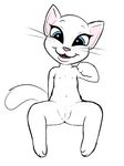  a_cat_is_fine_too anthro blue_eyes cat clitoris feline female looking_at_viewer mammal nipples nude presenting presenting_pussy pussy samuriolu solo spread_legs spreading talking_angela 