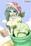  2017 big_breasts breasts female flora_fauna hair hi_res long_hair looking_at_viewer mario_bros nintendo not_furry open_mouth patreon piranha_plant plant shepherd0821 solo video_games warp_pipe 