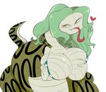  big_breasts bikini boa_sandersonia breasts clothing female hair jinu lamia long_hair naga one_piece reptile scalie snake solo swimsuit tongue tongue_out 