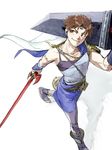  brown_eyes brown_hair buster_sword butz_klauser cape commentary_request dissidia_final_fantasy final_fantasy final_fantasy_ii final_fantasy_v final_fantasy_vii jewelry male_focus math-major necklace short_hair smile solo 