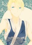  1boy aoharu_x_kikanjuu blonde_hair blue_eyes japanese_clothes matsuoka_masamune 