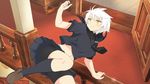  1girl bike_shorts miyabi_(senran_kagura) senran_kagura senran_kagura_(series) solo tagme white_hair yellow_eyes 