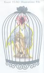  blonde_hair cage feathered_wings highres long_hair mudou_sara nude white_wings wings yuki_kaori 