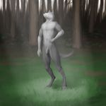  anthro balls canine flaccid forest fur humanoid_penis male mammal maskopatol nipples nude penis solo standing tree uncut vein veiny_penis wolf 