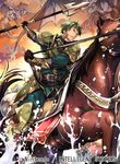  armor armored_boots boots company_name dragon faceless faceless_male fangs fire_emblem fire_emblem:_seima_no_kouseki fire_emblem_cipher gloves green_eyes green_hair horse kyle_(fire_emblem) male_focus nagahama_megumi official_art open_mouth polearm sky solo_focus spear teeth water weapon wings 