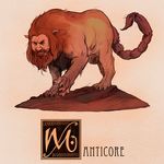  claws feral fur humanoid_face male mane manticore mythology nathanandersonart nude persian_mythology red_fur scorpion_tail snarling solo 