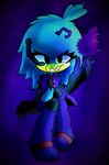  absurd_res animal_humanoid austinsstuff avian blue_fur clothed clothing fan_character female fur hi_res humanoid simple_background sonic_(series) 