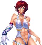  1girl aqua_eyes bare_shoulders breasts cleavage image_sample large_breasts looking_at_viewer parted_lips pershiva pixiv_sample red_hair short_hair solo 