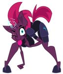  &lt;3 &lt;3_eyes 2017 anthro anthrofied armor blue_eyes butt electricity equine eye_scar horn jrvanesbroek mammal my_little_pony my_little_pony_the_movie scar sparkles tempest_shadow_(mlp) tongue tongue_out unicorn 