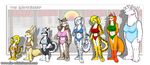  2017 3_toes 4_fingers bear bikini blonde_hair blue_eyes breasts brown_hair canine cara_ataksak cassiopeia_(the_whiteboard) cheetah chest_tuft cleavage clothed clothing dipstick_tail doc_nickel dog feline female fennec flat_chested fox fur gloves_(marking) green_eyes group hair hands_behind_back hands_on_hips husky inner_ear_fluff kasi_(the_whiteboard) leopard lineup looking_back lynx mammal markings midriff mikittok_qimmiq multicolored_fur multicolored_tail navel one-piece_swimsuit pirta_(the_whiteboard) polar_bear red_hair robin_(the_whiteboard) sandy_(the_whiteboard) siberian_husky size_difference small_breasts snow_leopard socks_(marking) spots spotted_fur standing swimsuit tawny_madison the_whiteboard toes tuft two_tone_fur white_hair young 