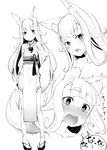  animal_ears bangs bare_shoulders blunt_bangs blush closed_mouth expressions eyebrows_visible_through_hair fox_ears fox_tail geta greyscale japanese_clothes kimono long_hair long_sleeves looking_at_viewer monochrome obi open_mouth original panties pelvic_curtain pigeon-toed platform_footwear sash short_eyebrows side-tie_panties slit_pupils solo solopipb standing tail tears thick_eyebrows thighhighs underwear wide-eyed wide_sleeves 