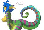  &lt;3 animated anthro areola big_breasts blush breasts chalo edit english_text epilepsy_warning female gecko geecku hair huge_breasts las_lindas lizard multicolored_body nipples nude reptile scalie solo stripes text 