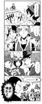  4koma 6+boys backpack backwards_hat bag baseball_cap bucket_hat calme_(pokemon) cliff comic commentary_request gold_(pokemon) greyscale hat holding holding_poke_ball jacket kouhei_(pokemon) kouki_(pokemon) male_focus monochrome multiple_boys pointing poke_ball poke_ball_(generic) pokemon pokemon_(game) pokemon_bw pokemon_bw2 pokemon_dppt pokemon_frlg pokemon_hgss pokemon_rse pokemon_sm pokemon_usum pokemon_xy red_(pokemon) red_(pokemon_frlg) sakaki_(pokemon) shorts spoken_ellipsis sweatdrop tank_top touya_(pokemon) translation_request visor_cap vs_seeker you_(pokemon) yuuki_(pokemon) 