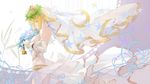  ahoge bare_shoulders belt blonde_hair breasts bzerox closed_eyes closed_mouth crescent dress elbow_gloves fate_(series) from_side gloves highres large_breasts laurel_crown leotard lock nero_claudius_(bride)_(fate) nero_claudius_(fate)_(all) solo standing star white_dress white_gloves white_leotard white_sleeves 