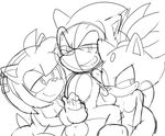  amy_rose balls blaze_the_cat breasts erection female grin group hairband half-closed_eyes hand_on_head handjob hedgehog kneeling looking_at_viewer male male/female mammal monochrome penis senshion sex simple_background sitting sketch smile sonic_(series) sonic_the_hedgehog spreading 