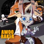  2017 anthro canine caprine clothed clothing dawn_bellwether disney eyewear fanartiguess female fox fur gideon_grey glasses hi_res jack_savage lagomorph male mammal nick_wilde rabbit sheep simple_background weapon zootopia 