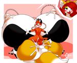  2017 anthro balls big_balls big_breasts big_butt big_nipples blush breasts butt canine cum cum_in_pussy cum_inside ejaculation female fox hand_on_breast hi_res huge_breasts huge_butt hyper hyper_breasts inner_ear_fluff kloudmutt lactating larger_female lipstick looking_pleasured makeup male male_penetrating mammal nipples orgasm penetration size_difference smaller_male tongue tongue_out vaginal vaginal_penetration 